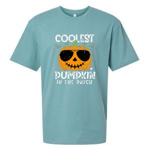 Funny Coolest Pumpkin In The Patch Glasses Halloween Gift Sueded Cloud Jersey T-Shirt