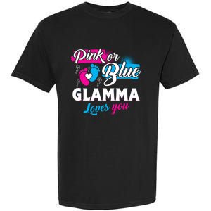 Funny Cute Pink Or Blue Glamma Loves You Gender Reveal Garment-Dyed Heavyweight T-Shirt