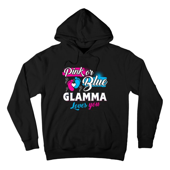 Funny Cute Pink Or Blue Glamma Loves You Gender Reveal Hoodie