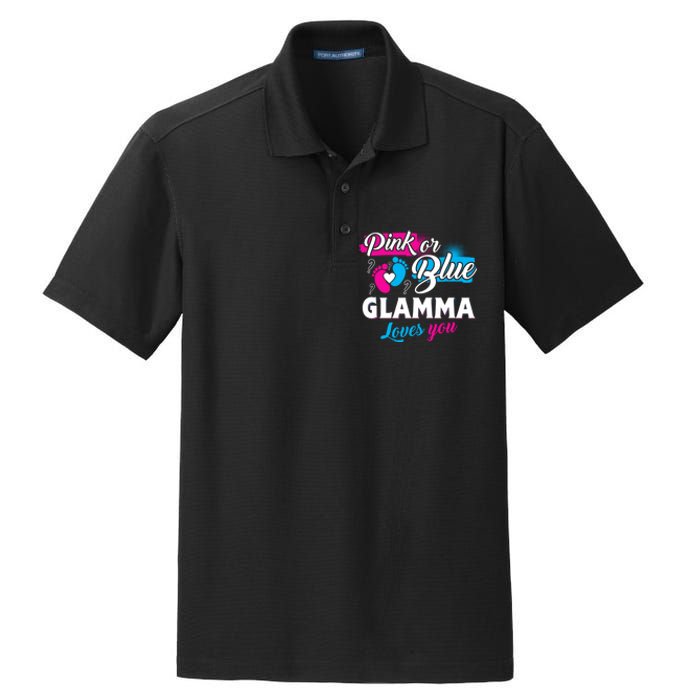 Funny Cute Pink Or Blue Glamma Loves You Gender Reveal Dry Zone Grid Polo