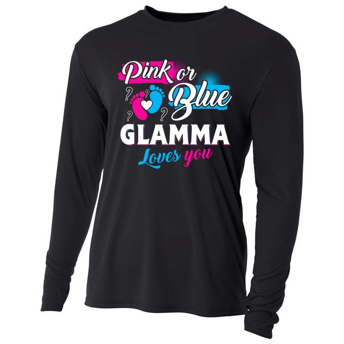 Funny Cute Pink Or Blue Glamma Loves You Gender Reveal Cooling Performance Long Sleeve Crew