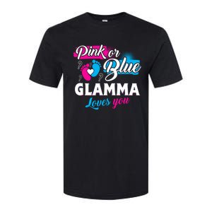 Funny Cute Pink Or Blue Glamma Loves You Gender Reveal Softstyle CVC T-Shirt