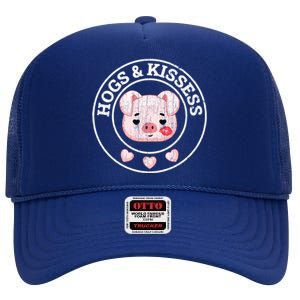 Funny Cute Pigs Design For Him Her Valentines Gift High Crown Mesh Back Trucker Hat