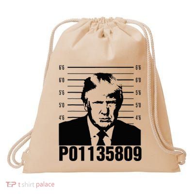 Funny Code P01135809 Trump Mug Shot Drawstring Bag