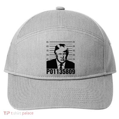 Funny Code P01135809 Trump Mug Shot 7-Panel Snapback Hat