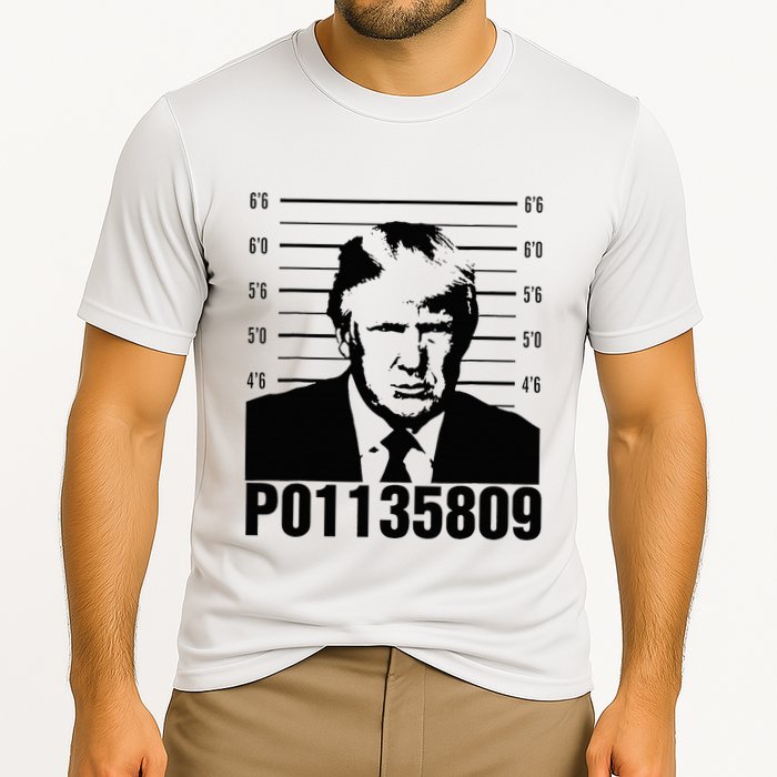 Funny Code P01135809 Trump Mug Shot Cooling Performance Crew T-Shirt