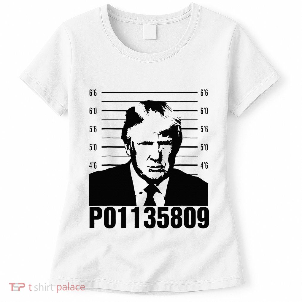 Funny Code P01135809 Trump Mug Shot Womens T-Shirt