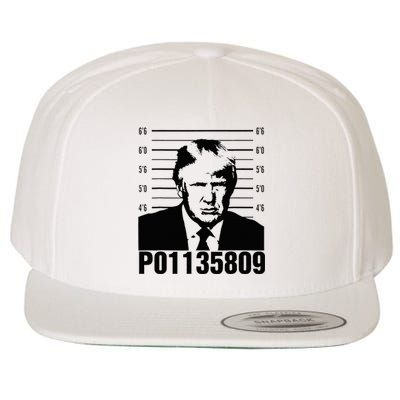 Funny Code P01135809 Trump Mug Shot Wool Snapback Cap