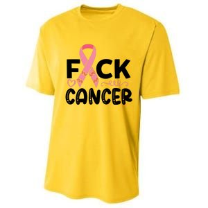 Fuck Cancer Pink Ribbon Breast Cancer Performance Sprint T-Shirt