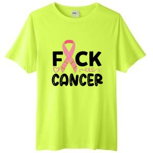 Fuck Cancer Pink Ribbon Breast Cancer Tall Fusion ChromaSoft Performance T-Shirt