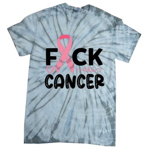 Fuck Cancer Pink Ribbon Breast Cancer Tie-Dye T-Shirt