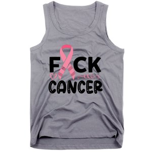 Fuck Cancer Pink Ribbon Breast Cancer Tank Top