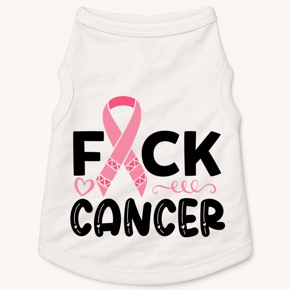 Fuck Cancer Pink Ribbon Breast Cancer Doggie Tank