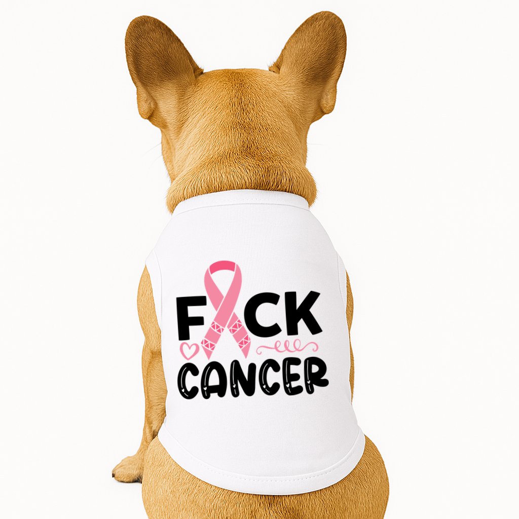Fuck Cancer Pink Ribbon Breast Cancer Doggie Tank