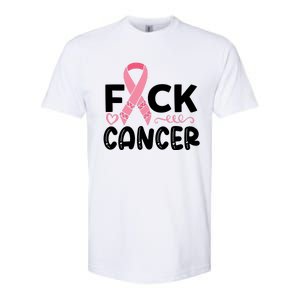 Fuck Cancer Pink Ribbon Breast Cancer Softstyle CVC T-Shirt