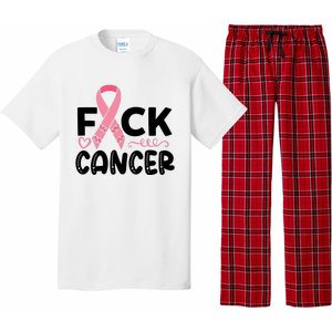 Fuck Cancer Pink Ribbon Breast Cancer Pajama Set