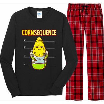 Funny Corn pun for corn lovers or farmers best gift idea Long Sleeve Pajama Set