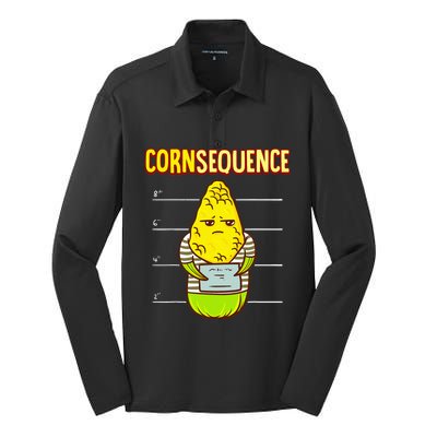 Funny Corn pun for corn lovers or farmers best gift idea Silk Touch Performance Long Sleeve Polo