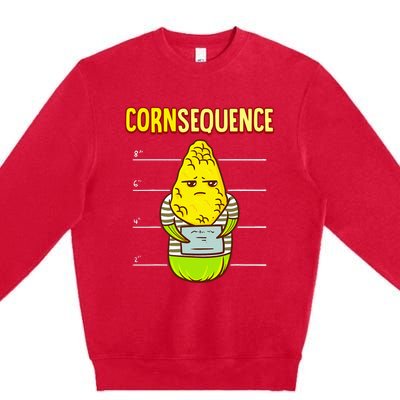 Funny Corn pun for corn lovers or farmers best gift idea Premium Crewneck Sweatshirt