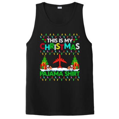 Flying Christmas Pajama Gift Airplane Pilot Xmas Holiday Gift PosiCharge Competitor Tank