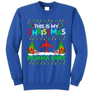 Flying Christmas Pajama Gift Airplane Pilot Xmas Holiday Gift Sweatshirt