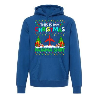 Flying Christmas Pajama Gift Airplane Pilot Xmas Holiday Gift Premium Hoodie