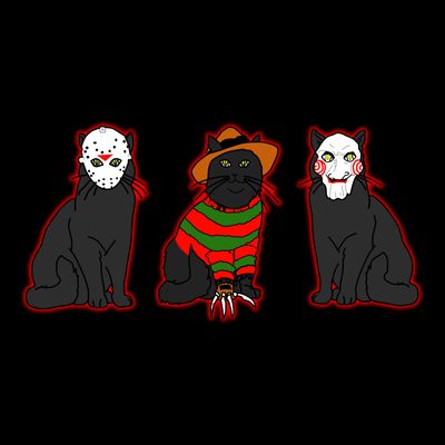 Funny Cat Parody Horror Movie Black Cat T-Shirt