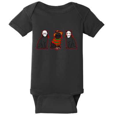 Funny Cat Parody Horror Movie Black Cat Baby Bodysuit