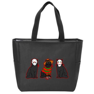 Funny Cat Parody Horror Movie Black Cat Zip Tote Bag