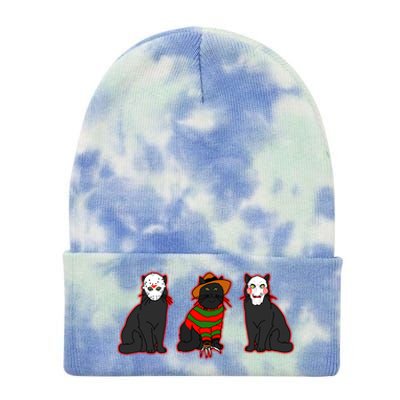 Funny Cat Parody Horror Movie Black Cat Tie Dye 12in Knit Beanie