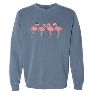 Flamingo Christmas Pink Gift Garment-Dyed Sweatshirt