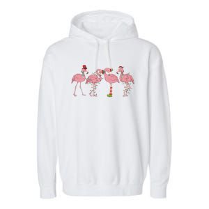 Flamingo Christmas Pink Gift Garment-Dyed Fleece Hoodie