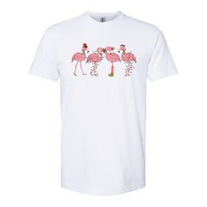 Flamingo Christmas Pink Gift Softstyle CVC T-Shirt