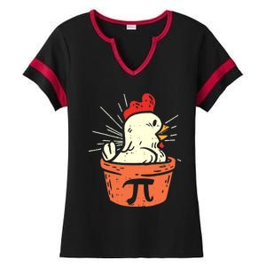 Funny Chicken Pot Pi Day Pie Math Lover Geek 3 14 Ladies Halftime Notch Neck Tee