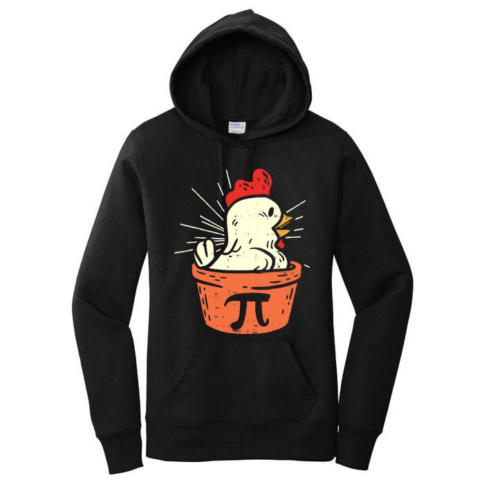 Funny Chicken Pot Pi Day Pie Math Lover Geek 3 14 Women's Pullover Hoodie