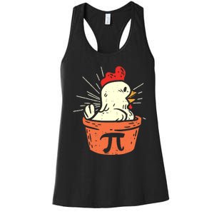 Funny Chicken Pot Pi Day Pie Math Lover Geek 3 14 Women's Racerback Tank