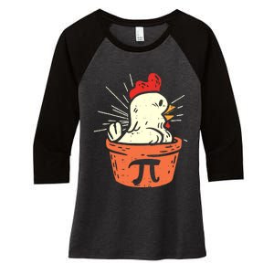 Funny Chicken Pot Pi Day Pie Math Lover Geek 3 14 Women's Tri-Blend 3/4-Sleeve Raglan Shirt