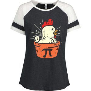 Funny Chicken Pot Pi Day Pie Math Lover Geek 3 14 Enza Ladies Jersey Colorblock Tee