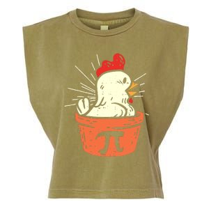 Funny Chicken Pot Pi Day Pie Math Lover Geek 3 14 Garment-Dyed Women's Muscle Tee