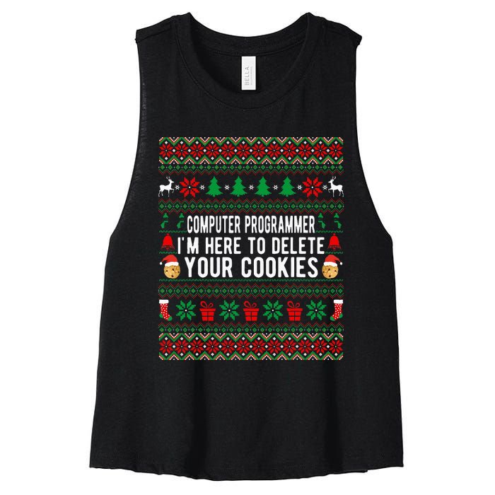 Funny Computer Programmer Christmas Gift Women's Racerback Cropped Tank