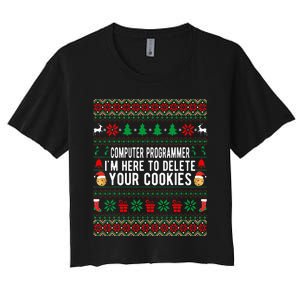 Funny Computer Programmer Christmas Gift Women's Crop Top Tee