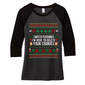 Funny Computer Programmer Christmas Gift Women's Tri-Blend 3/4-Sleeve Raglan Shirt