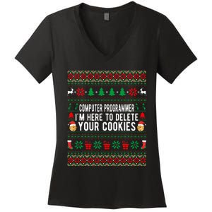 Funny Computer Programmer Christmas Gift Women's V-Neck T-Shirt