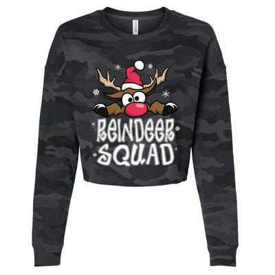 Family Christmas Pajamas Reindeer Squad Matching Christmas Cropped Pullover Crew