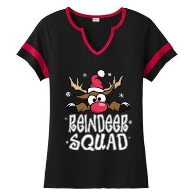 Family Christmas Pajamas Reindeer Squad Matching Christmas Ladies Halftime Notch Neck Tee