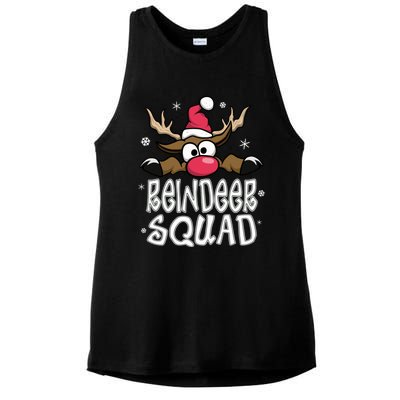 Family Christmas Pajamas Reindeer Squad Matching Christmas Ladies PosiCharge Tri-Blend Wicking Tank