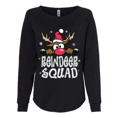 Family Christmas Pajamas Reindeer Squad Matching Christmas Womens California Wash Sweatshirt