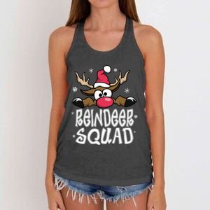 Family Christmas Pajamas Reindeer Squad Matching Christmas Women's Knotted Racerback Tank