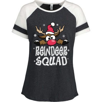 Family Christmas Pajamas Reindeer Squad Matching Christmas Enza Ladies Jersey Colorblock Tee