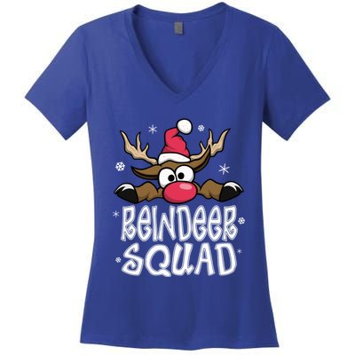 Family Christmas Pajamas Reindeer Squad Matching Christmas Women's V-Neck T-Shirt